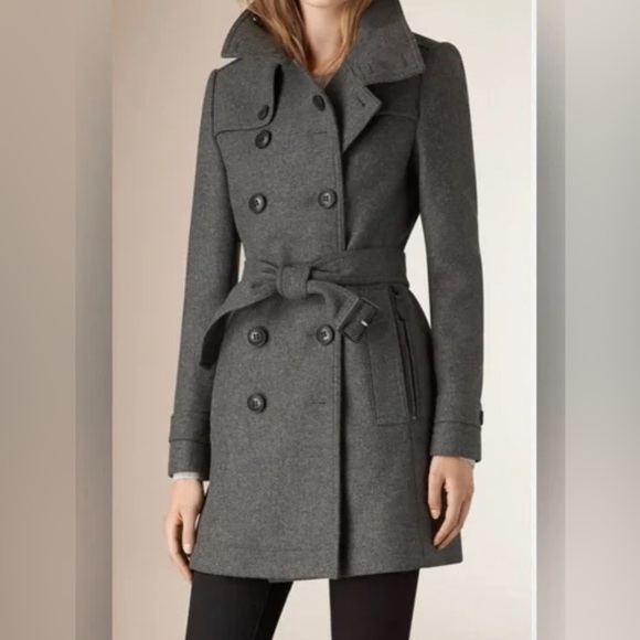 BURBERRY Daylesmoore Wool-Blend Zip-Pocket Trench Coat | US 12 | Gently Used - Picture 2 of 11